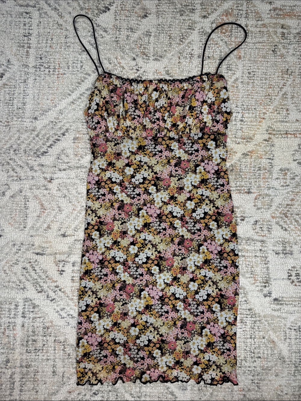 Floral Spaghetti Strap Summer Mini Dress